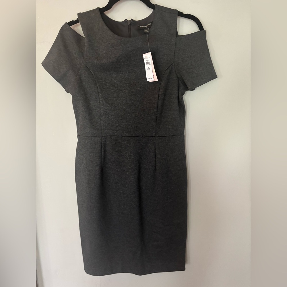 NWT Banana Republic Short Sleeve Gray Dress size 6 petite
